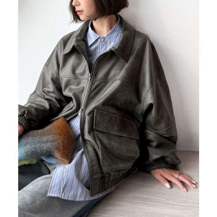 ちょっと背伸びなストリートMIX。ヴィンテージスウェード風ダブルジップブルゾン | Classical Elf  | 詳細画像21 