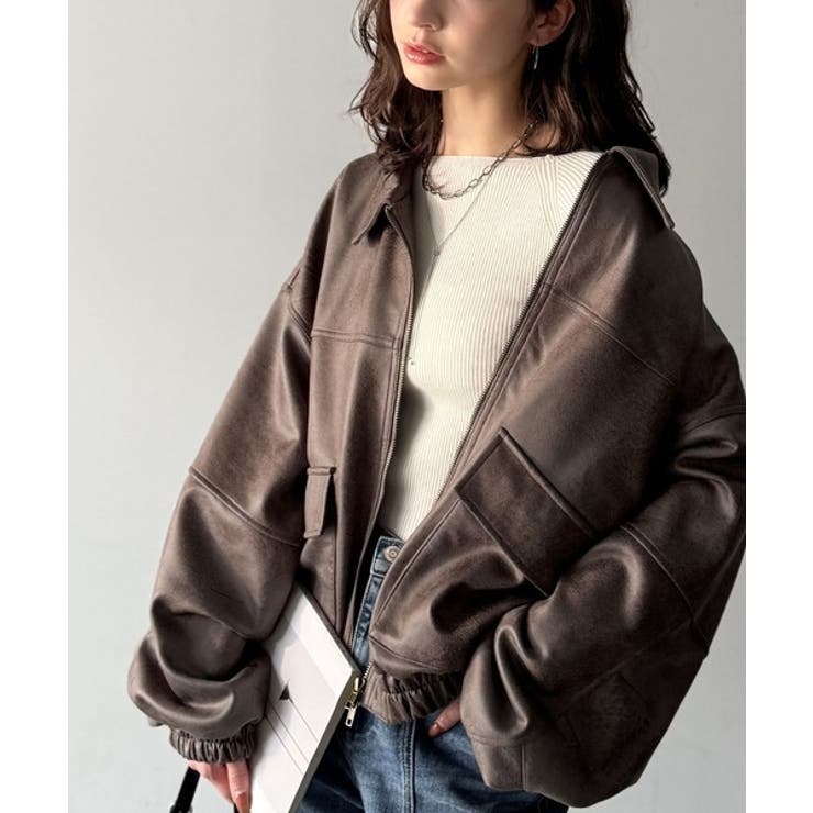 ちょっと背伸びなストリートMIX。ヴィンテージスウェード風ダブルジップブルゾン | Classical Elf  | 詳細画像25 