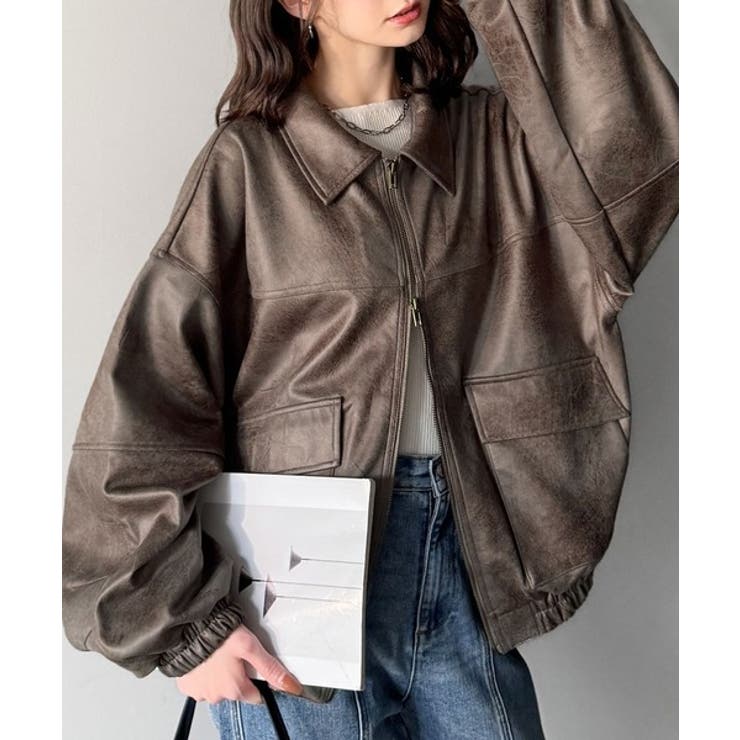 モカ | ちょっと背伸びなストリートMIX。ヴィンテージスウェード風ダブルジップブルゾン | Classical Elf 