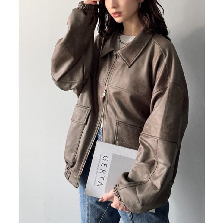 ちょっと背伸びなストリートMIX。ヴィンテージスウェード風ダブルジップブルゾン | Classical Elf  | 詳細画像30 