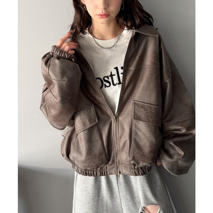 ちょっと背伸びなストリートMIX。ヴィンテージスウェード風ダブルジップブルゾン | Classical Elf  | 詳細画像32 