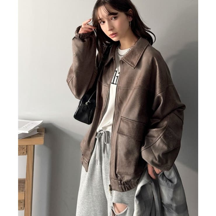 ちょっと背伸びなストリートMIX。ヴィンテージスウェード風ダブルジップブルゾン | Classical Elf  | 詳細画像34 