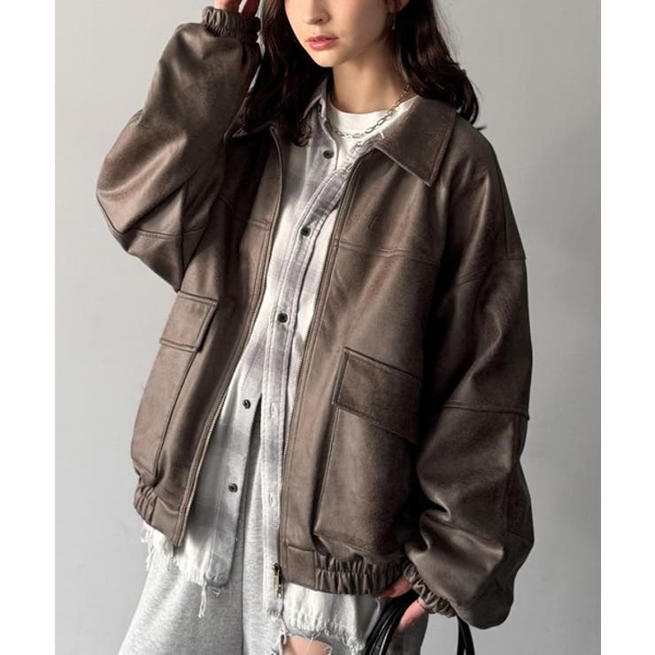 ちょっと背伸びなストリートMIX。ヴィンテージスウェード風ダブルジップブルゾン | Classical Elf  | 詳細画像35 