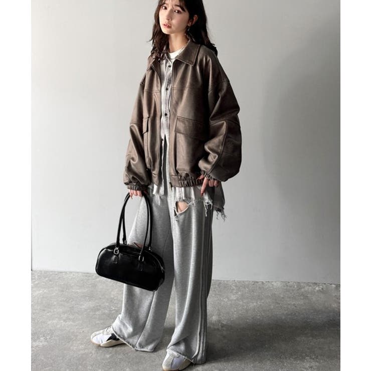 ちょっと背伸びなストリートMIX。ヴィンテージスウェード風ダブルジップブルゾン | Classical Elf  | 詳細画像36 