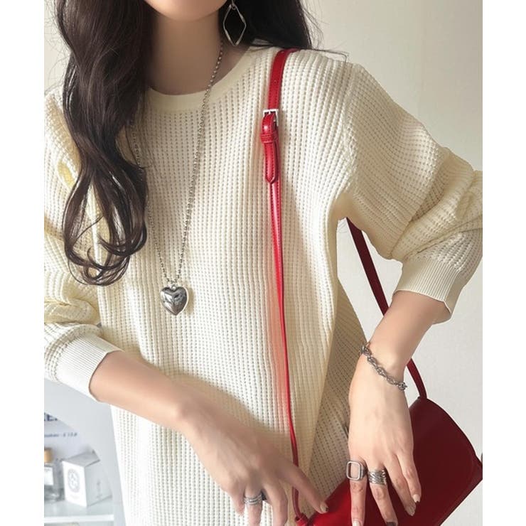 アイボリー | 《JaVa ジャバコラボ》洗練された大人カジュアルトップス。サーマルクルーネック… | Classical Elf 