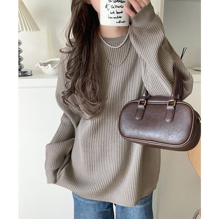 モカ | 《JaVa ジャバコラボ》洗練された大人カジュアルトップス。サーマルクルーネック… | Classical Elf 