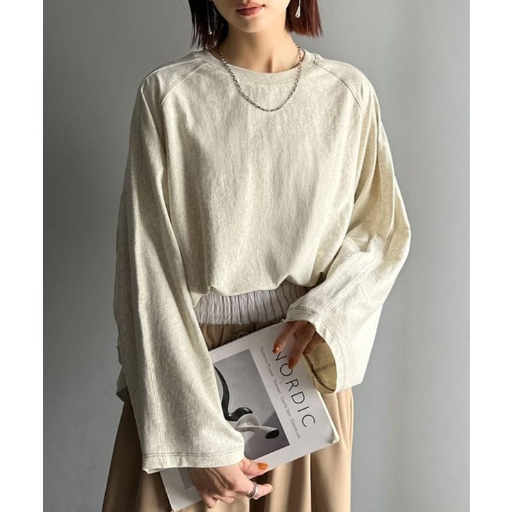 オートミール | ゆるっと大人カジュアル。綿100%ドルマンスリーブカットロンTEE | Classical Elf