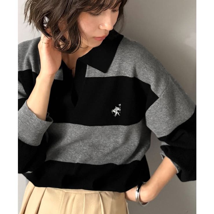 大人の抜け感をプラス◎胸刺繍ハーフミラノスキッパーニット | Classical Elf  | 詳細画像16 