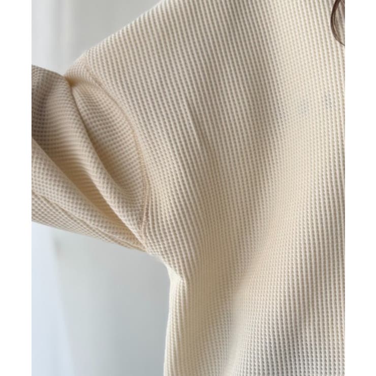 ラフで上品な大人のゆるカジュアル。配色ステッチVネックワッフルカーディガン | Classical Elf  | 詳細画像39 