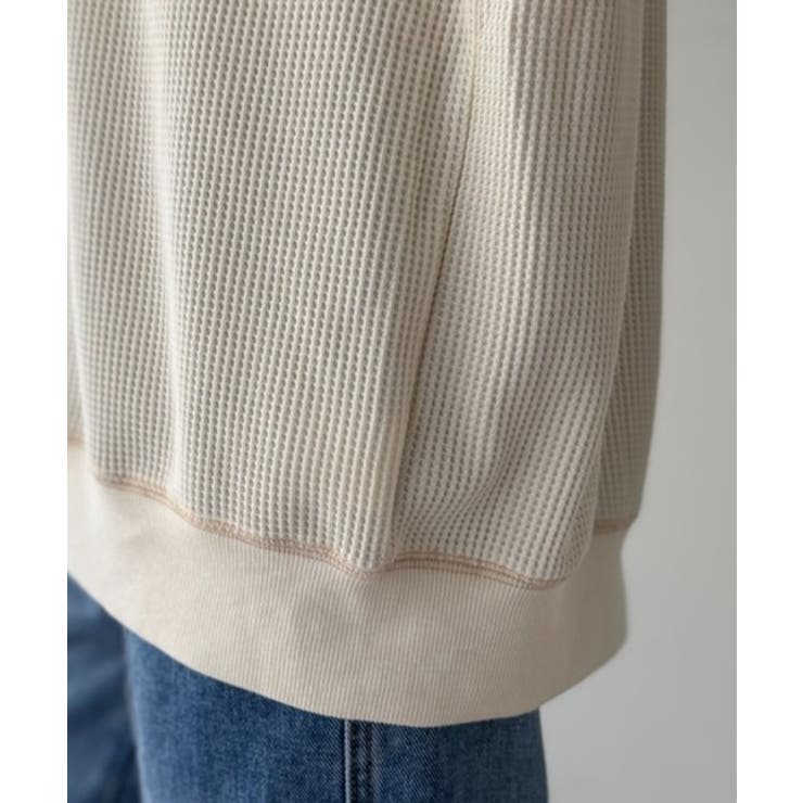 ラフで上品な大人のゆるカジュアル。配色ステッチVネックワッフルカーディガン | Classical Elf  | 詳細画像40 
