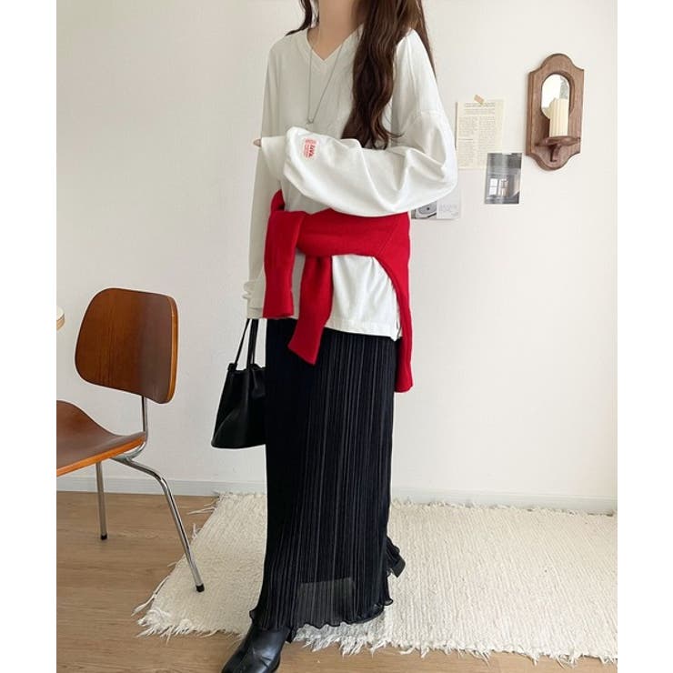 シンプルなのに、存在感。綿100％Vネック切り替えロンT | Classical Elf  | 詳細画像7 