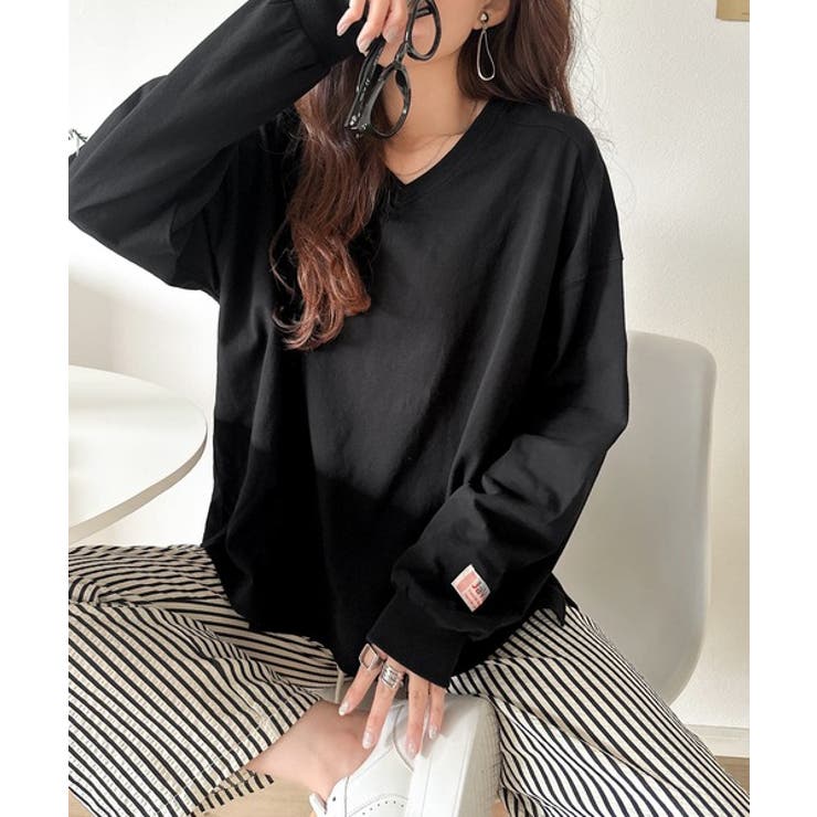 シンプルなのに、存在感。綿100％Vネック切り替えロンT | Classical Elf  | 詳細画像9 