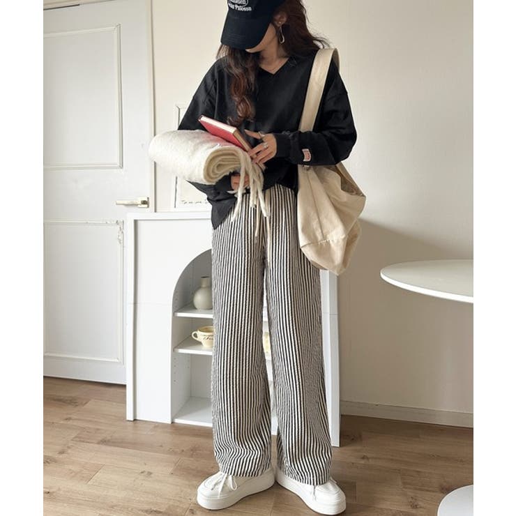 シンプルなのに、存在感。綿100％Vネック切り替えロンT | Classical Elf  | 詳細画像11 