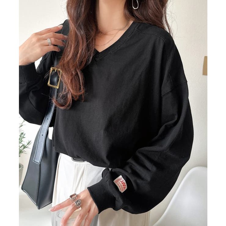 シンプルなのに、存在感。綿100％Vネック切り替えロンT | Classical Elf  | 詳細画像13 