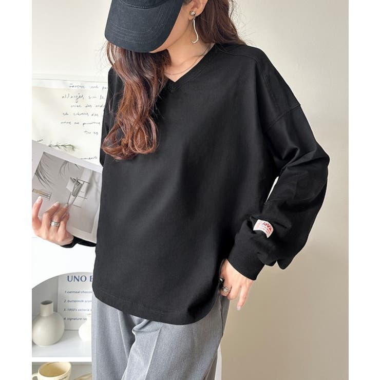 シンプルなのに、存在感。綿100％Vネック切り替えロンT | Classical Elf  | 詳細画像14 