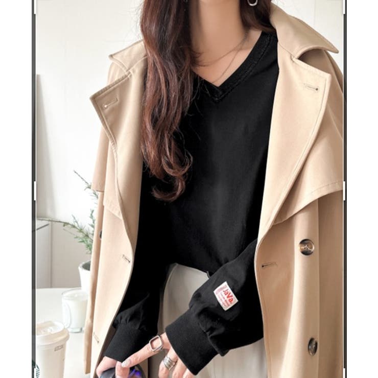 シンプルなのに、存在感。綿100％Vネック切り替えロンT | Classical Elf  | 詳細画像17 