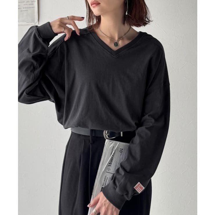 シンプルなのに、存在感。綿100％Vネック切り替えロンT | Classical Elf  | 詳細画像19 