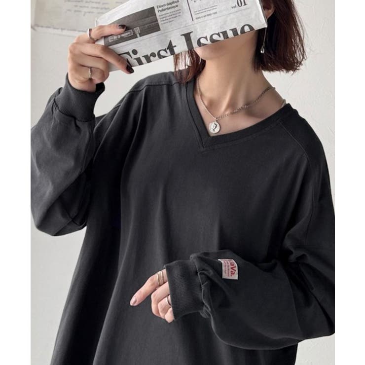 シンプルなのに、存在感。綿100％Vネック切り替えロンT | Classical Elf  | 詳細画像20 