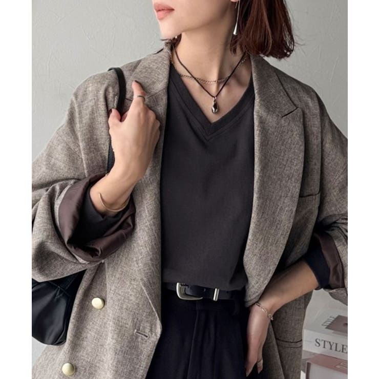 シンプルなのに、存在感。綿100％Vネック切り替えロンT | Classical Elf  | 詳細画像23 