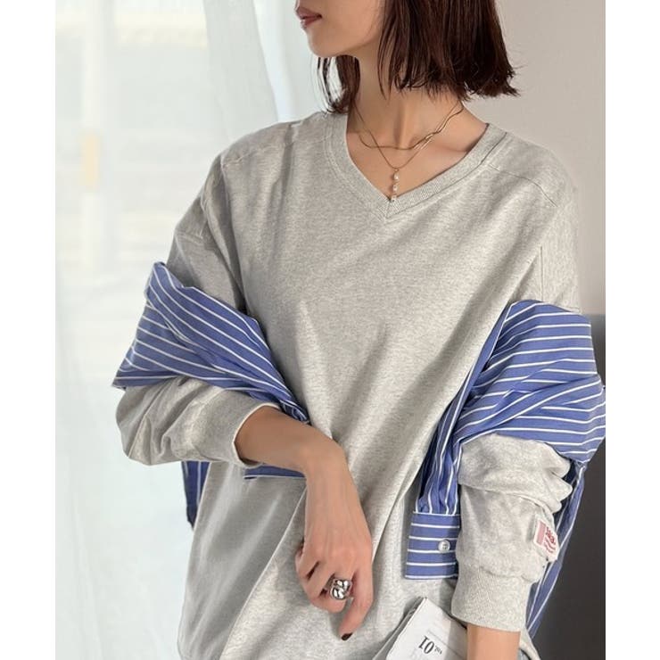 シンプルなのに、存在感。綿100％Vネック切り替えロンT | Classical Elf  | 詳細画像25 