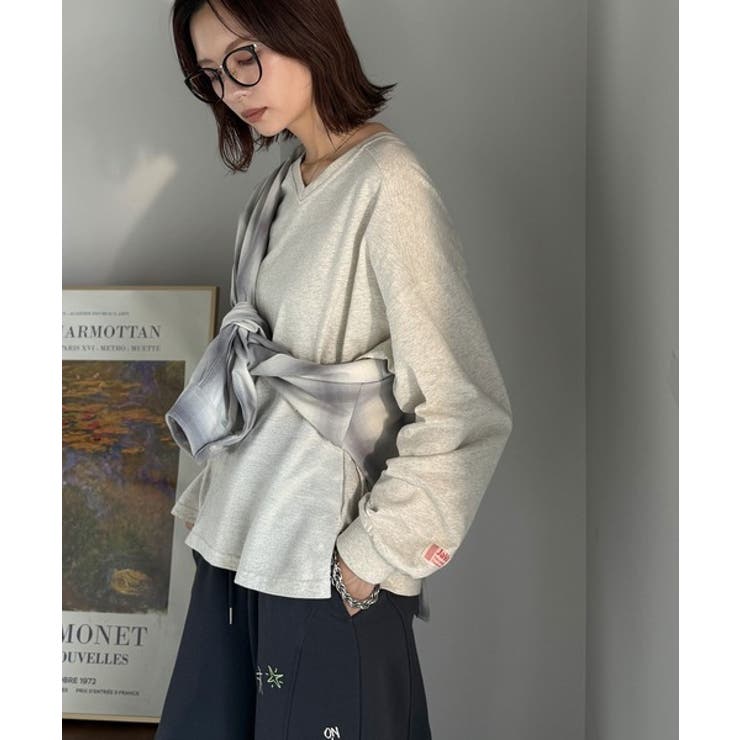 シンプルなのに、存在感。綿100％Vネック切り替えロンT | Classical Elf  | 詳細画像29 