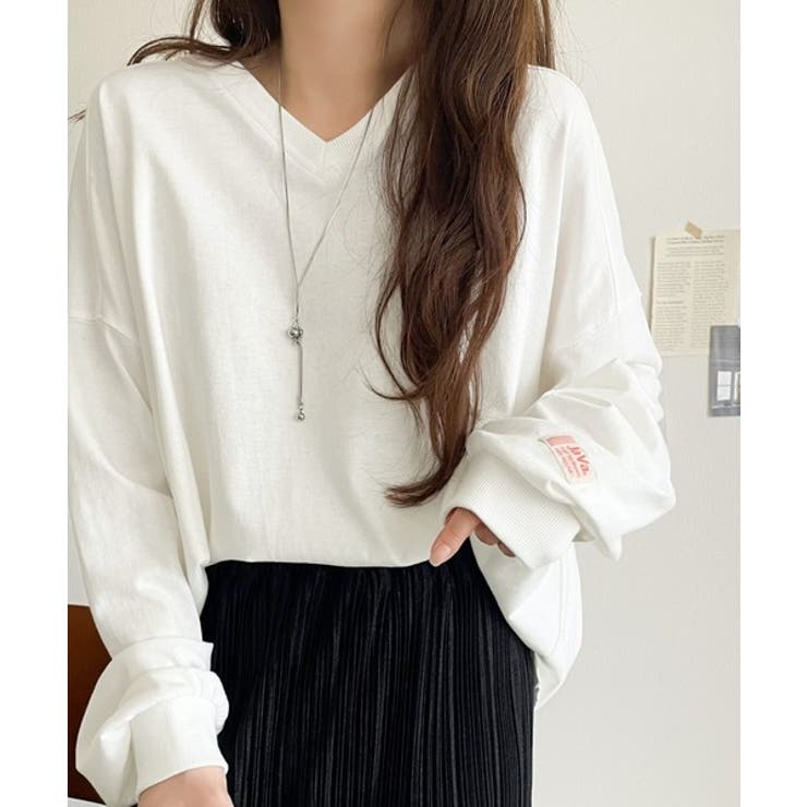 シンプルなのに、存在感。綿100％Vネック切り替えロンT | Classical Elf  | 詳細画像1 