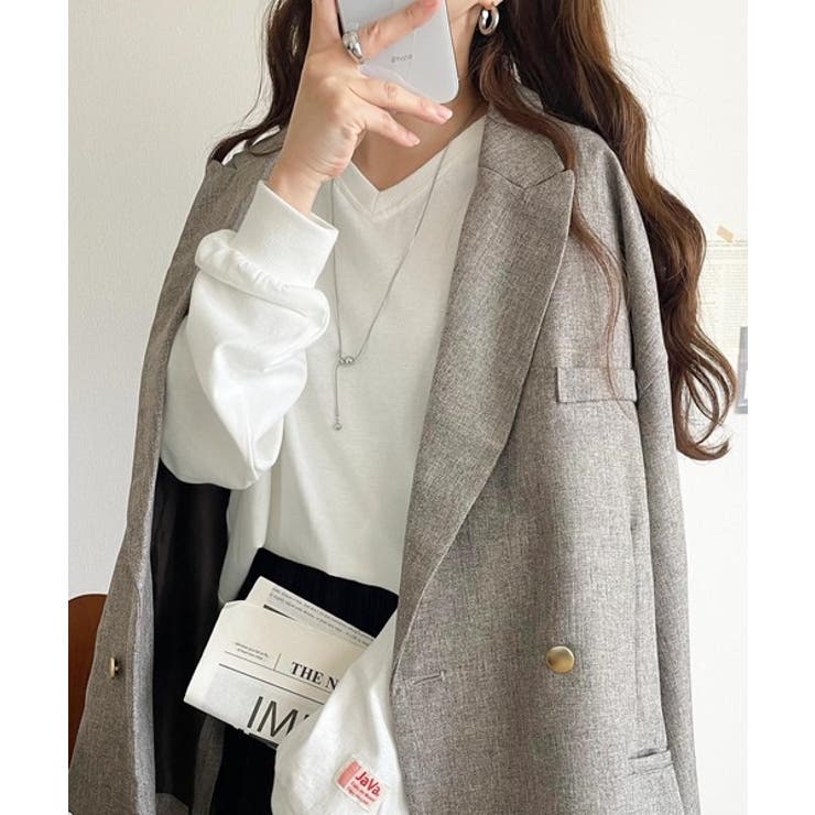 シンプルなのに、存在感。綿100％Vネック切り替えロンT | Classical Elf  | 詳細画像2 