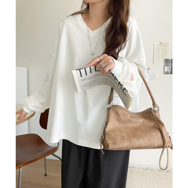 シンプルなのに、存在感。綿100％Vネック切り替えロンT | Classical Elf  | 詳細画像3 