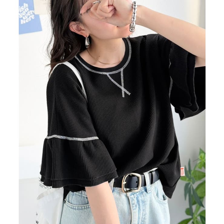 《JaVaジャバコラボ》甘さと着やすさの絶妙バランス。ワッフルダブルフリルトップ… | Classical Elf  | 詳細画像9 