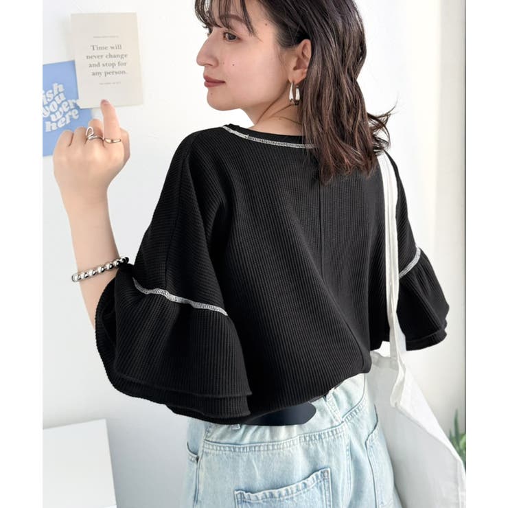 《JaVaジャバコラボ》甘さと着やすさの絶妙バランス。ワッフルダブルフリルトップ… | Classical Elf  | 詳細画像11 