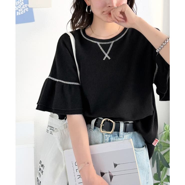 《JaVaジャバコラボ》甘さと着やすさの絶妙バランス。ワッフルダブルフリルトップ… | Classical Elf  | 詳細画像14 