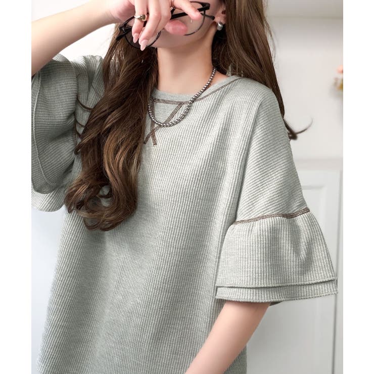 《JaVaジャバコラボ》甘さと着やすさの絶妙バランス。ワッフルダブルフリルトップ… | Classical Elf  | 詳細画像18 