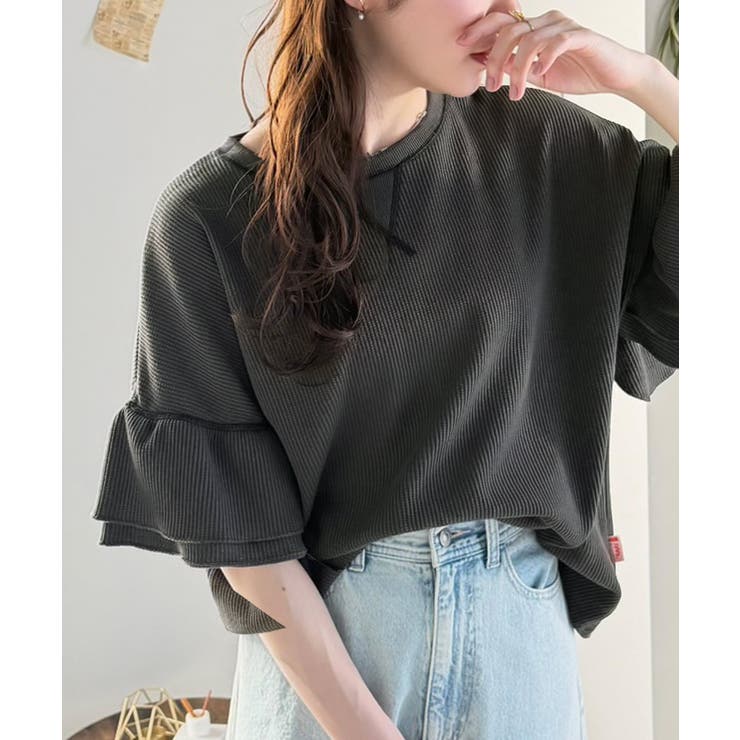 《JaVaジャバコラボ》甘さと着やすさの絶妙バランス。ワッフルダブルフリルトップ… | Classical Elf  | 詳細画像26 