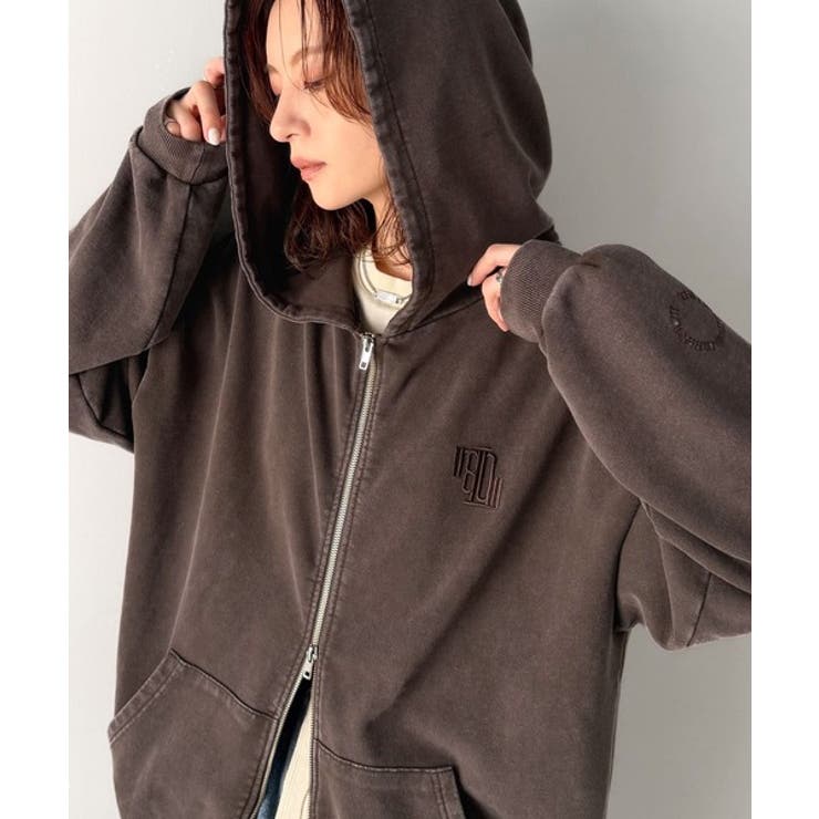 大人の抜け感◎ニュアンス色が映える。アシッドウォッシュロゴZIPパーカー | Classical Elf  | 詳細画像10 