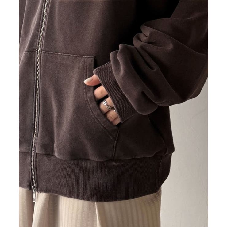 大人の抜け感◎ニュアンス色が映える。アシッドウォッシュロゴZIPパーカー | Classical Elf  | 詳細画像22 