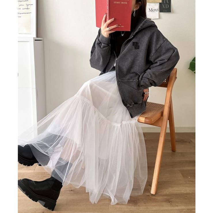 大人の抜け感◎ニュアンス色が映える。アシッドウォッシュロゴZIPパーカー | Classical Elf  | 詳細画像6 