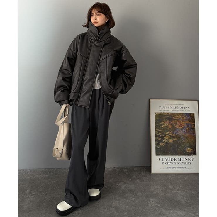 寒さ知らずの防寒力！高級感あふれる中綿フェイクレザーモンスターブルゾン | Classical Elf  | 詳細画像9 