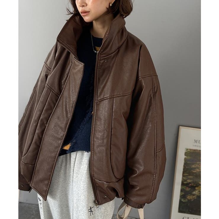 寒さ知らずの防寒力！高級感あふれる中綿フェイクレザーモンスターブルゾン | Classical Elf  | 詳細画像20 