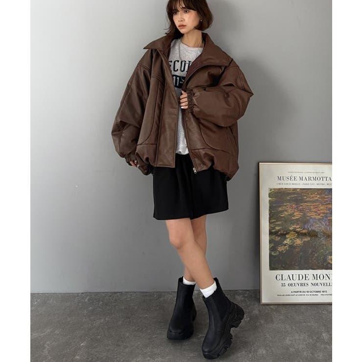 寒さ知らずの防寒力！高級感あふれる中綿フェイクレザーモンスターブルゾン | Classical Elf  | 詳細画像24 