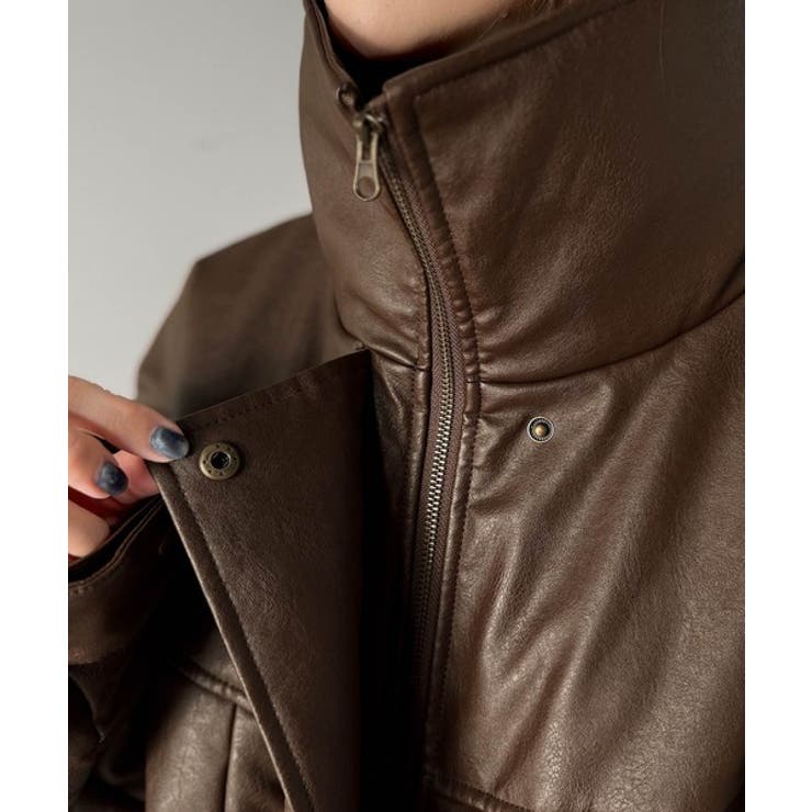 寒さ知らずの防寒力！高級感あふれる中綿フェイクレザーモンスターブルゾン | Classical Elf  | 詳細画像27 