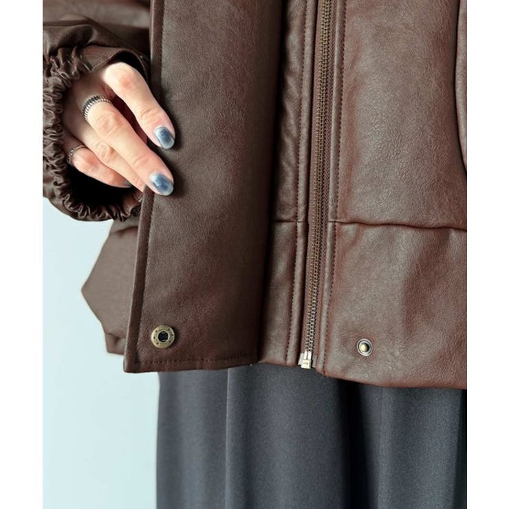 寒さ知らずの防寒力！高級感あふれる中綿フェイクレザーモンスターブルゾン | Classical Elf  | 詳細画像28 