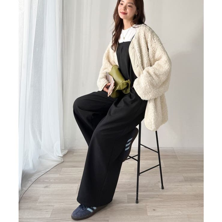 オーバーサイズがトレンド！異素材切り替え配色ボアジャケット♪ アウター | Classical Elf  | 詳細画像9 