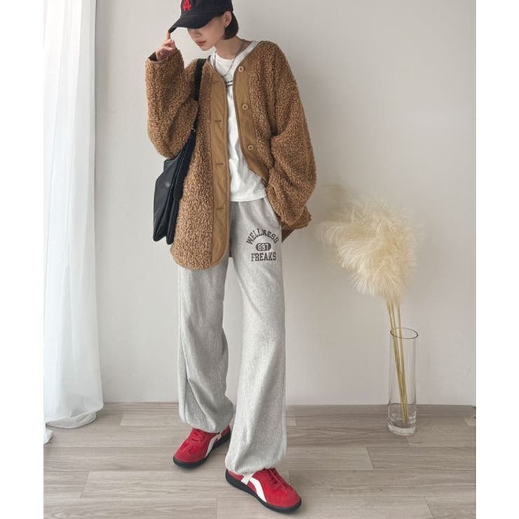 オーバーサイズがトレンド！異素材切り替え配色ボアジャケット♪ アウター | Classical Elf  | 詳細画像23 