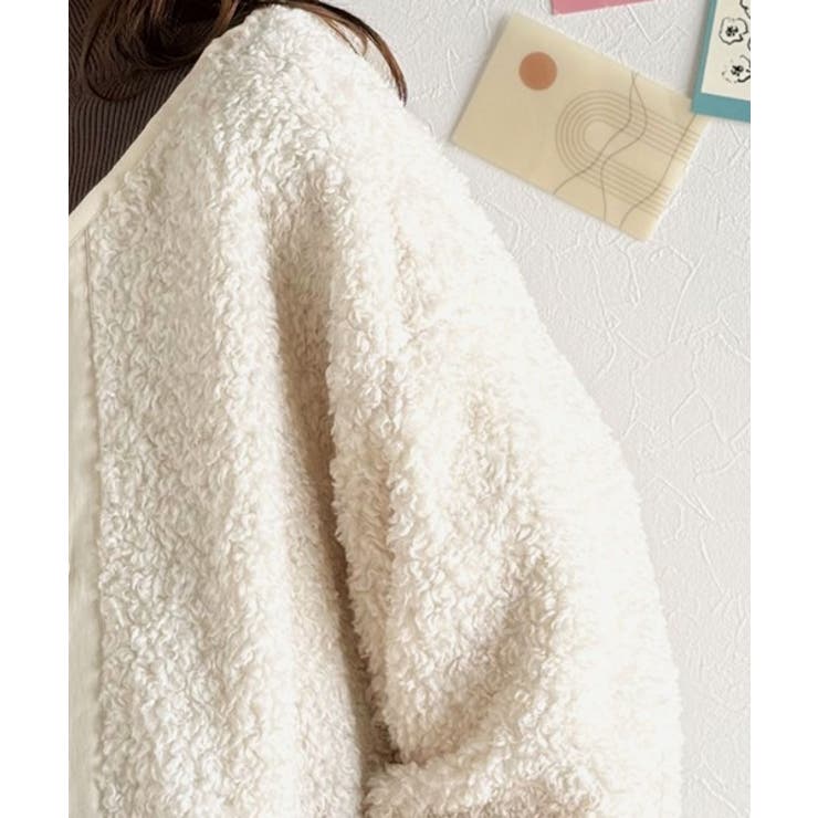 オーバーサイズがトレンド！異素材切り替え配色ボアジャケット♪ アウター | Classical Elf  | 詳細画像39 