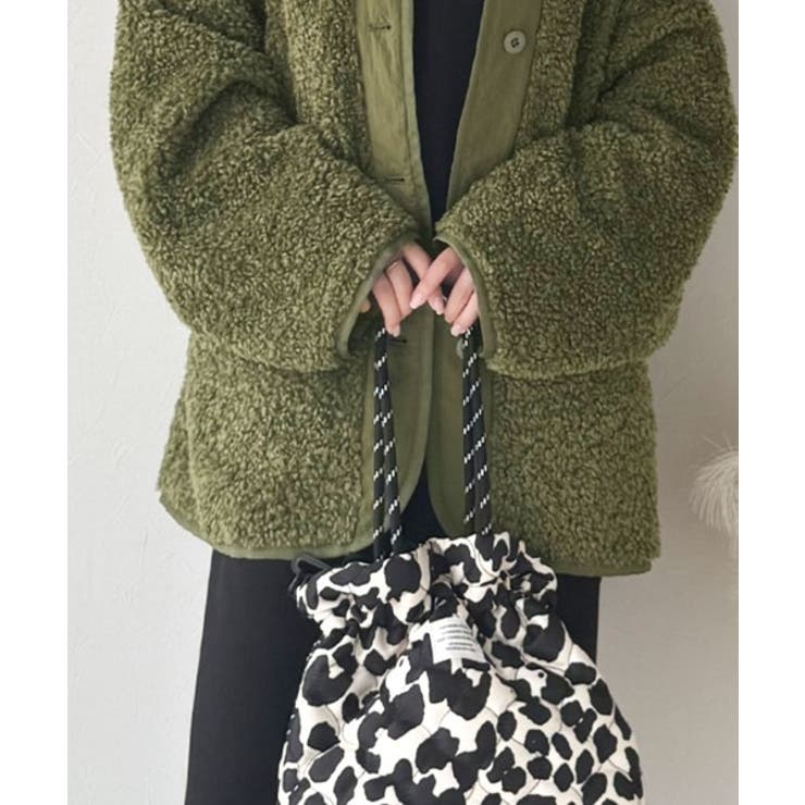 オーバーサイズがトレンド！異素材切り替え配色ボアジャケット♪ アウター | Classical Elf  | 詳細画像42 