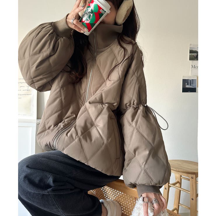 モカ | 《JaVaジャバコラボ》大人カジュアルの主役。ダブルキルティング袖ドロスト中綿ジ… | Classical Elf 