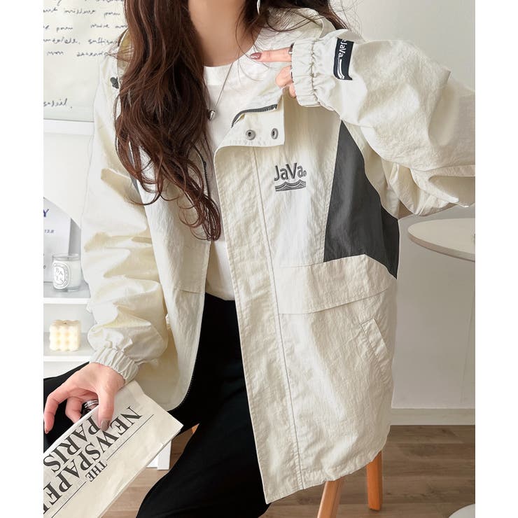 軽やかに魅せる、スポーティモード。サイド配色切替ナイロン100％パーカー | Classical Elf  | 詳細画像19 