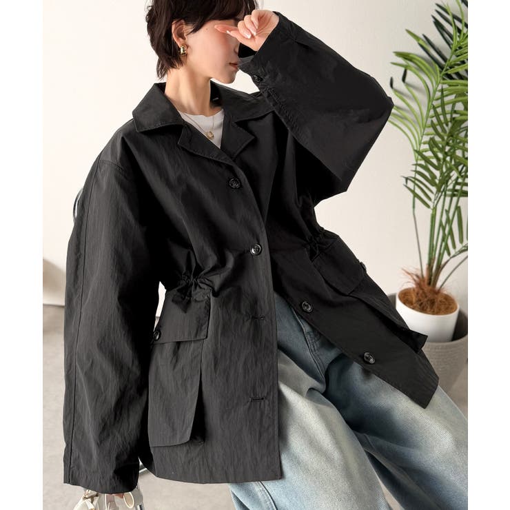 ブラック | 《JaVaジャバコラボ》洒落感ひらり、シルエット決まる。ナイロンワッシャー素材ウ… | Classical Elf 