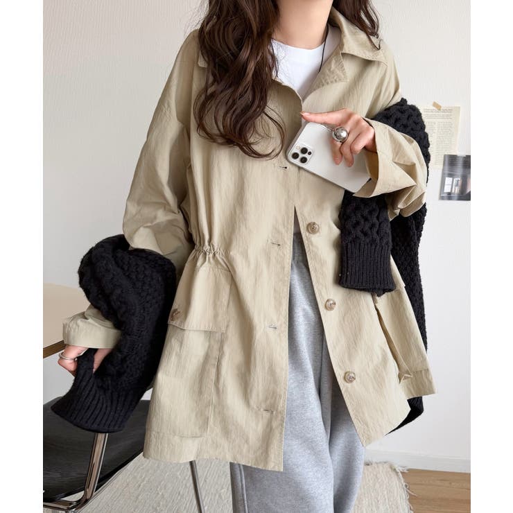 ライトベージュ | 《JaVaジャバコラボ》洒落感ひらり、シルエット決まる。ナイロンワッシャー素材ウ… | Classical Elf 