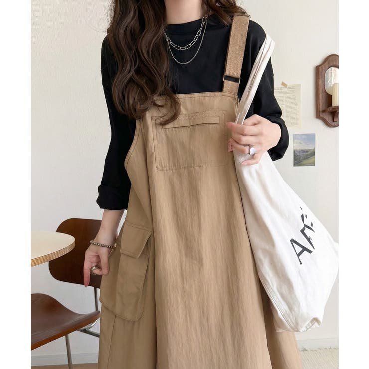 ベージュ | 《JaVaジャバコラボ》お洒落さと、快適さと。フロントポケット付きナイロン100… | Classical Elf 